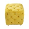 Modern Velvet Upholstered Ottoman, Exquisite Small End Table, Soft Foot Stool, Dressing Makeup Chair, Comfortable Seat For Living Room, Bedroom, Entrance - Yellow - Image 6