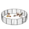 108.27" 16 Panels Heavy Duty Metal Playpen With Door, Dog Fence Pet Exercise Pen For Outdoor - Black - Image 10
