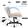 Large Size Swivel Home Office Desk Chair Armless Office Room Chair - Beige - Image 6