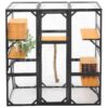 Outdoor Cat House, Diy Cat Enclosure With Double Enter Doors - Black Brown - Image 5