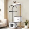 Cat Climbing Frame, Cat Tree, Modern Cat Tower, Multi-Level Cat Condo With 1 Caves, 2 Scratching Posts, Perch, For Indoor Cats - White / Vintage - Image 4