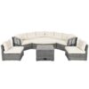 Patio Furniture Set Outdoor Daybed Rattan Sectional With Cushions And Center Table - Beige - Image 16