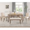 Modern 6 Piece Dining Table Set With 4 Upholstered Chairs And Bench For Kitchen Or Dining Room - Brown - Image 4