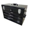 20'' Portable 3 Drawer Steel Toolbox, 4 Layers Of Tools With Metal Latches, With Top Storage Tray And Carrying Handle, Multi Function Tool Storage For Garage, Home, Or Workbench - Black - Image 9
