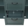 2 Door 3 Drawer Cabinet, American Furniture, Suitable For Bedroom, Living Room, Study - Dark Green - Image 7