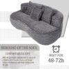Bean Bag Sofa Lazy Sofa Durable Comfort Lounger High Back Bean Bag Chair Couch For Adults And Kids, Indoor & Outdoor - Dark Gray - Image 7