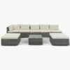 8 Pieces Outdoor Patio Furniture Sets, Garden Conversation Wicker Sofa Set, Single Sofa Combinable - Beiges / Gray - Image 8