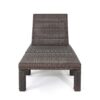 Outdoor Chaise Lounge With Wicker Design And Adjustable Backrest - Brown - Image 7