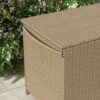 Outsunny - 83 Gallon Deck Box, Large Outdoor Storage Chest, Pe Wicker Trunk For Outside On Wheels For Garden Tools, Pool Toys & Patio Furniture Cushions - Brown - Image 5