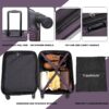 20" Carry On Luggage Lightweight Suitcase, Spinner Wheels - Purple - Image 6