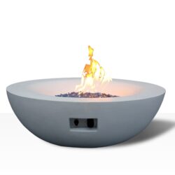 Outdoor Concrete Propane Gas Fire Pit Bowl - Antique White