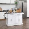 Homcom - Rolling Kitchen Island With Storage, Portable Kitchen Cart With Stainless Steel Top, 2 Drawers, Spice, Knife And Towel Rack And Cabinets - White - Image 2