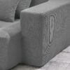 3 Piece Free Combination L Shaped Modular Sectional, Minimalist Floor Couch Set, Convertible Foam Filled Cloud Compressed Couch For Living Room - Gray - Image 15