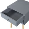 Side Table With 2 Drawer, Mid-Century Modern Storage Cabinet For Bedroom - Gray - Image 11