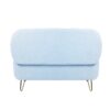 Storage Ottoman Bench For End Of Bed Gold Legs, Modern Gray Faux Fur Entryway Bench Upholstered Padded With Storage For Living Room Bedroom - Blue - Image 17
