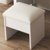 Farmhouse Makeup Vanity Desk With Sliding Mirror, LED Lights, And Storage Glass, Metal, And Wood Construction - White - Image 5