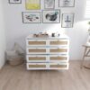 8 Drawers Chest Of Drawers With Rattan Drawer Face Golden Legs And Handles - White - Image 4