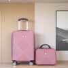 2 Piece Luggage Sets Lightweight Suitcase, Spinner Wheels, (20/14) - Pink - Image 2