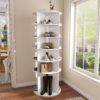 6 Tier Spinning Shoe Rack, Free Standing 360° Revolving Shoe Organizer - White - Image 13