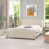 Fontana - King Wingback Upholstered Platform Bed Frame - Sky Neutral Beige - Image 12