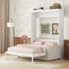 Queen Size Murphy Wall Bed With Cushion - White - Image 13