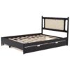 Queen Size Platform Bed With 2 Big Drawers Twin Size Trundle - Espresso - Image 7