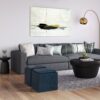 Rockwood - Cube Storage Ottoman With Tray - Distressed Dark Blue - Image 9