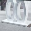 Contemporary Double Pedestal Dining Table, Tempered Glass Top With Base - White - Image 6