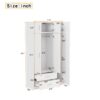 Modern 3 Door Mirror Wardrobe With 2 Drawers And Top Cabinet - White - Image 10