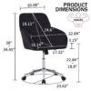 Adjustable Ergonomic Office Chair, Swivel Backrest Seat - Black - Image 3