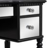 Dressing Table Set With Mirrored Drawers And Stool, Tri-Fold Mirror, Makeup Vanity Set For Bedroom - Black - Image 16