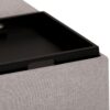 Avalon - Square Coffee Table Storage Ottoman - Cloud Gray - Image 7