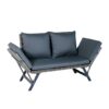 1 Pieces Patio Wicker Side Foldable Bench Patio Backyard Conversation Bench Gray Wicker - Dark Gray - Image 8