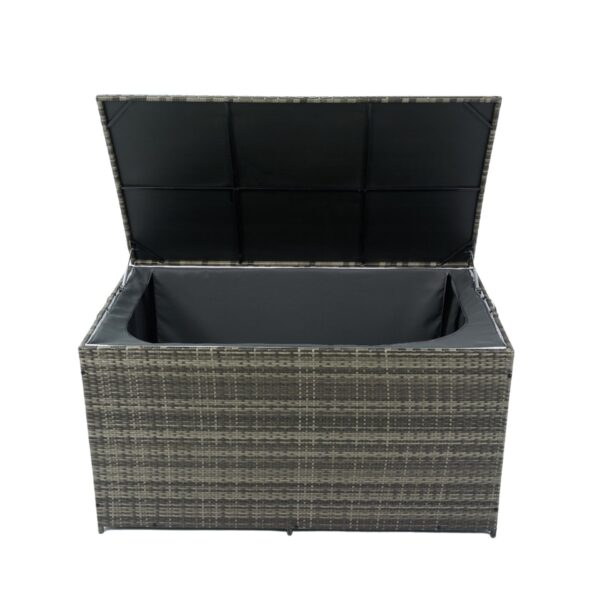Outdoor Storage Box, 200 Gallon Wicker Patio Deck Boxes With Lid, Outdoor Cushion Storage For Kids Toys, Pillows, Towel - Gray