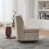Modern Cushioned Armless Metal Base 360 Degree Swivel Chair With Pillow, Suitable For Living Room, Family Room, Bedroom, Lounge Area, Office - Beige - Image 6