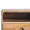 Large Curve Upper Slot Floating Bedside Table - Brown - Image 10