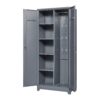 Metal Storage Cabinets, Cleaning Tool Cabinet With Locking Door, Tall Broom Tool Organizer, Large Storage Cabinet For Kitchen - Gray - Image 8