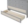 Full Size Murphy Bed With Large Drawers, Space Saving Design - Gray - Image 8
