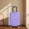 Carry On Luggage Airline Approved18.5" Carry On Suitcase With Tsa Approved Carry On Luggage With Wheels Carry On Bag Hard Shell Suitcases - Light Purple - Image 2