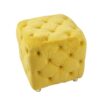 Modern Velvet Upholstered Ottoman, Exquisite Small End Table, Soft Foot Stool, Dressing Makeup Chair, Comfortable Seat For Living Room, Bedroom, Entrance - Yellow - Image 8