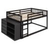 Full Over Full Bunk Bed With Storage Drawers And Shelves - Espresso - Image 4