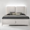 Laveda - Boucle Queen Bed With LED - Light Gray / White - Image 4