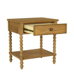 Traditional Nightstand With 2 Drawers - Natural
