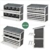 Wooden Chicken Nesting Box With 2 Egg Collection Drawers - White / Gray - Image 4