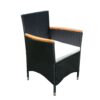 7 Piece Outdoor Patio Wicker Dining Set Patio Wicker Furniture Dining Set - Black / Cream - Image 20