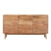 Boho Handcrafted 3 Door Sideboard, Carved Texture & Artisanal Charm - Natural - Image 2