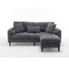 3 Seat L-Shaped Chenille Sofa With Removable And Storage Ottoman, Side Storage, And USB / C - Type Charging Ports Sofa For Living Room, Bedroom, Apartment - Antique Dark Gray - Image 8