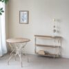 3 Tiered Wooden Shelving Unit With Ornate Iron Frame - Multicolor - Image 7