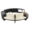 Spa Surround Spa Frame Patio Rattan Sofa Set With Storage Spaces, Mini Sofa And Comfortable Cushion For Patio, Backyard - Beige - Image 10