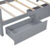 Twin Loft And Platform Bed With 7 Drawers And Full Guardrails, Modern L Shaped Space Saving - Gray - Image 6